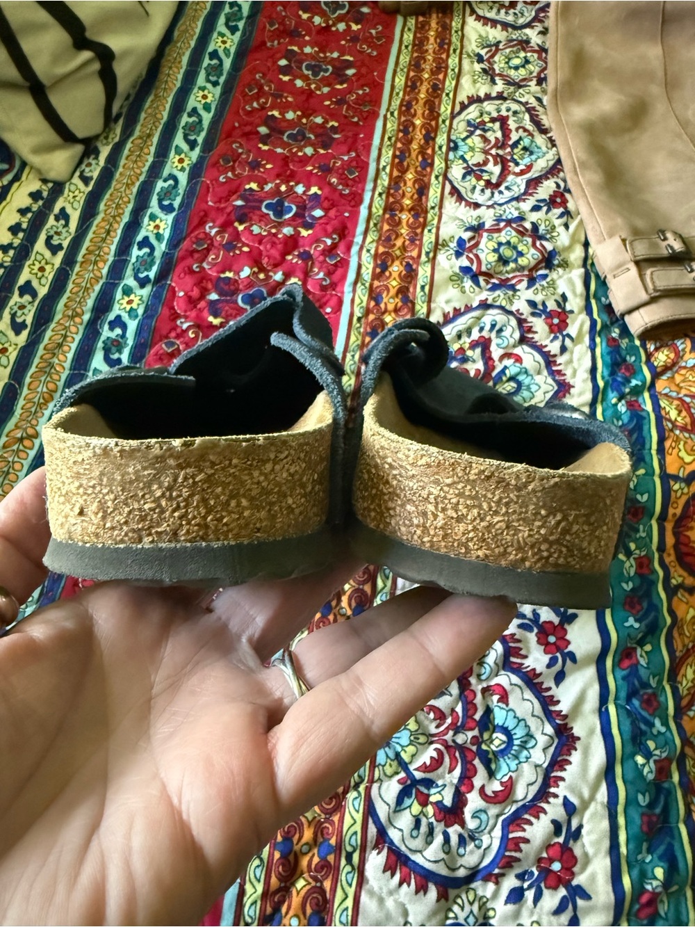 Unisex Navy Suede Slip-On Birkenstock Clogs with Buckle - Picture 4 of 7
